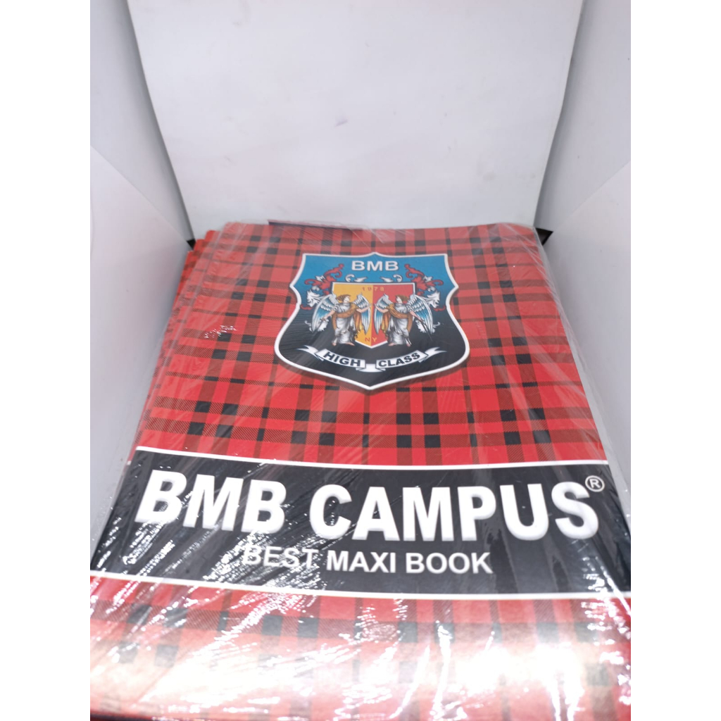BUKU TULIS BERGARIS 50 HALAMAN BERKUALITAS MAXI CAMPUS UKURAN BOXY B5 MEREK BMB CAMPUS 1 PAK ISI 10 PCS