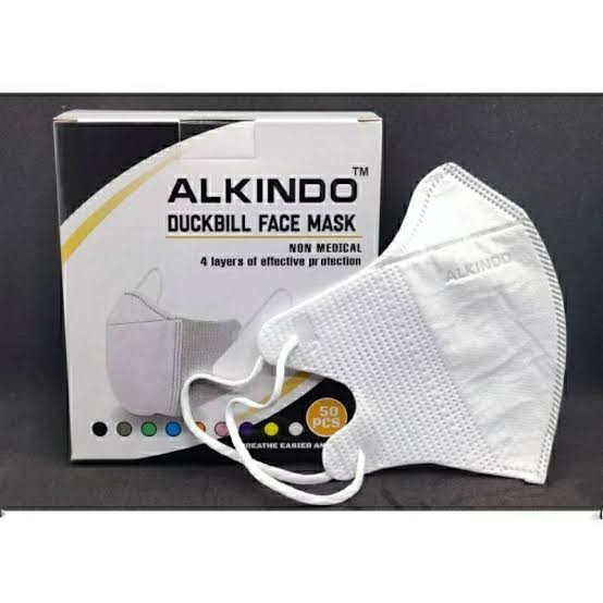 masker duckbill Alkindo 4ply isi 50 tebal kuat dijamin tali kuat Emboss