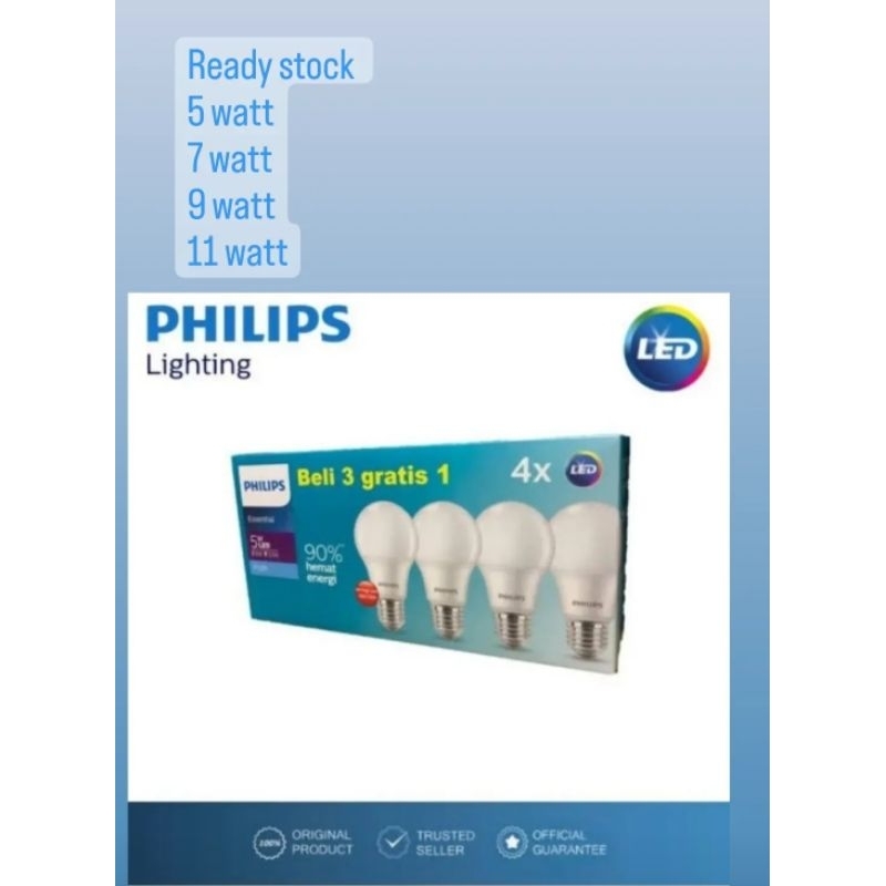 Philips Essential Multi Pack Philips bulb beli 3 gratis 1