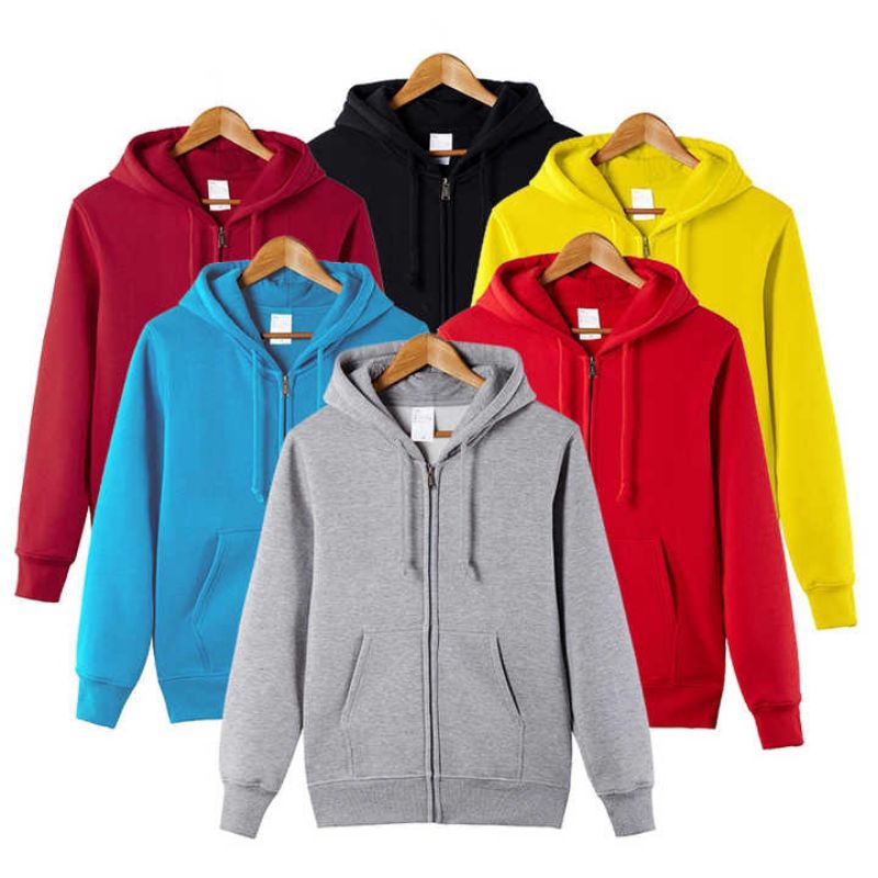 Jaket Sweater Hoodie Zipper Polos  Pria Wanita GMS 240L XL