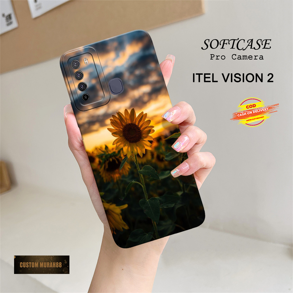 Case Itel Vision 2 Terbaru - Fashion Case Bunga - Casing Hp Itel Vision 2 - Soft Case Hp Itel Vision