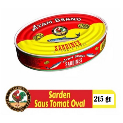 

Ayam Brand Ikan Sarden Kaleng Oval Saus Tomat 215gr