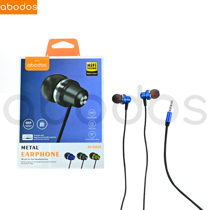 Abodos Stereo In-Ear Headphone Dengan Mic + Kabel Jack 3.5mm