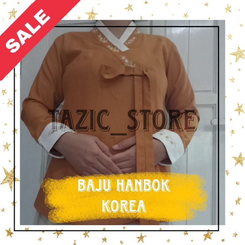 Hanbok baju korea (joseon) ✿ mustart bordir S-M wanita drakor dewasa
