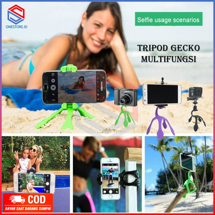 Tripod Flexiblel Gekko / Gekko Holder Smartphone Multifungsi