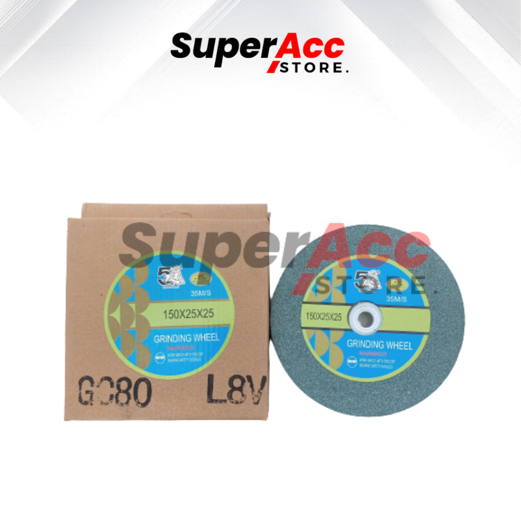 Batu Grenda Grinda Gurinda Poles Asah Duduk Hijau Ijo Ijau Ukuran 6 Inch 6" 150 mm Kekasaran Kasar G