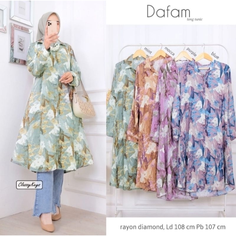 Baju Atasan Long Tunik Dafam Busui Terbaru