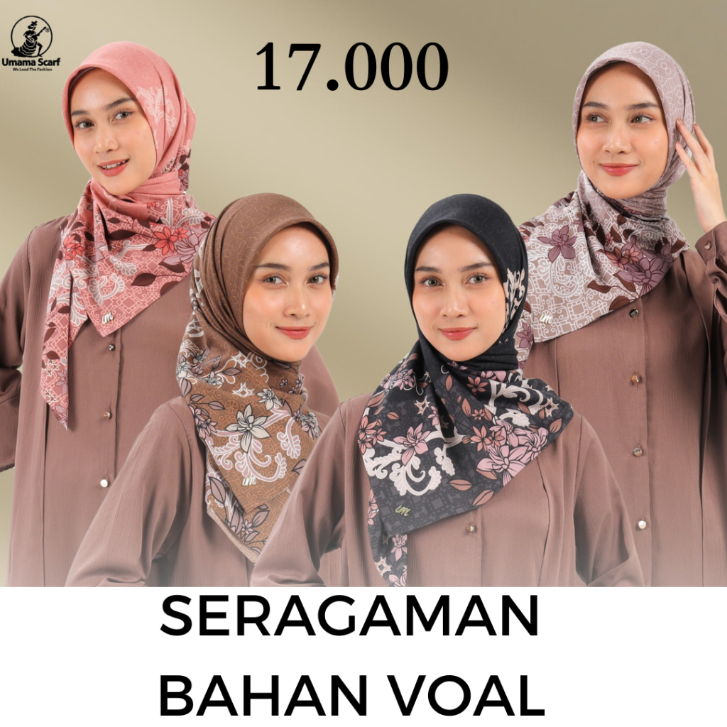 HIJAB UMAMA MOTIF HIJAB SEGI EMPAT MOTIF BAHAN VOAL MIRACLE/HIJAB UMAMA SEGI EMPAT/UKURAN 113 X 113 MOTIF ELEGAN DAN TERBARU