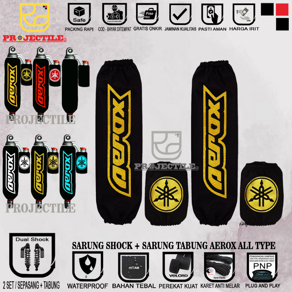 Sarung Shock Plus Sarung Tabung Aerox sarung shockbreaker cover shock Belakang YAMAHA AEROX, XMAX, N