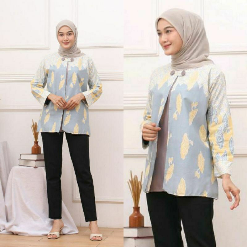 BAJU BATIK WANITA MODERN MONALISA GENES M,L,XL JUMBO asli PEKALONGAN