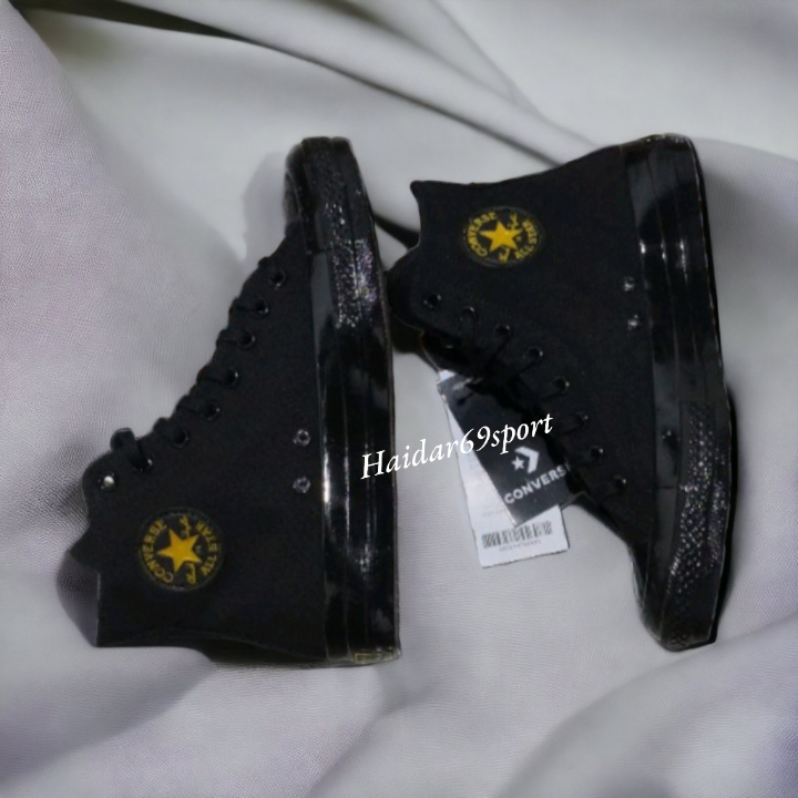 SEPATU CONVERSE 70S CHUCK TAYLOR FULL BLACK PREMIUM EGRET BNIB MADE IN VIETNAM