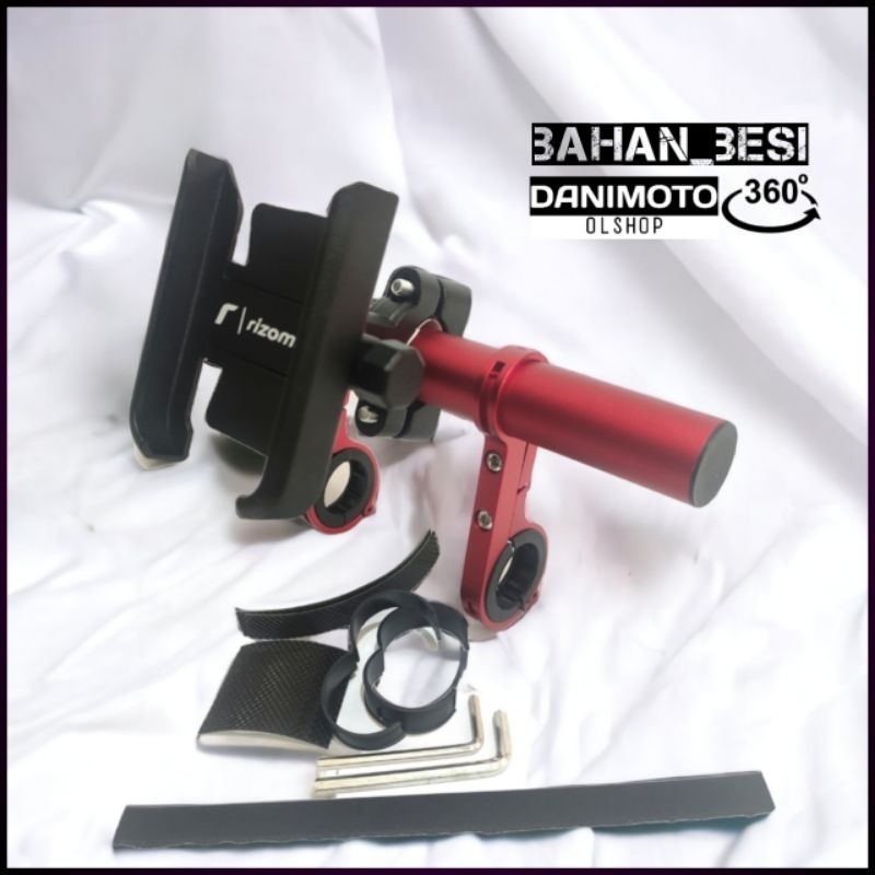 RK Holder HP Stang Bulat Motor Paket Breket + Holder Besi PCX ADV Vixion CB150R Beat Ninja RX King