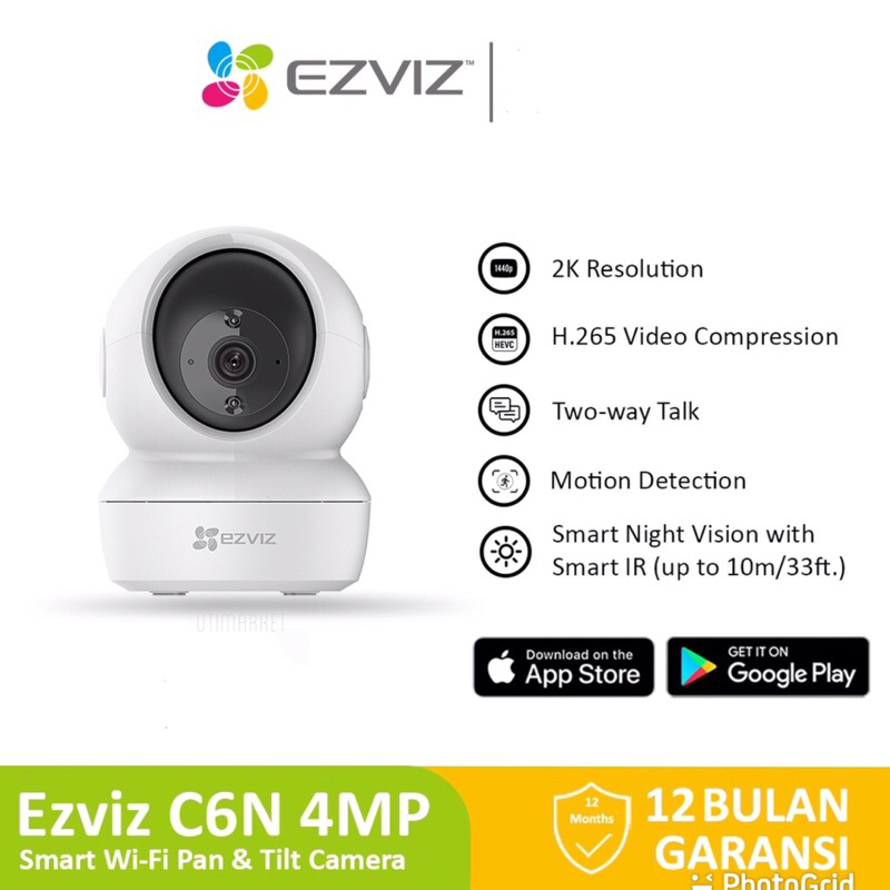 kamera cctv ip cam ezviz 4 mega pixel 2k indoor c6n