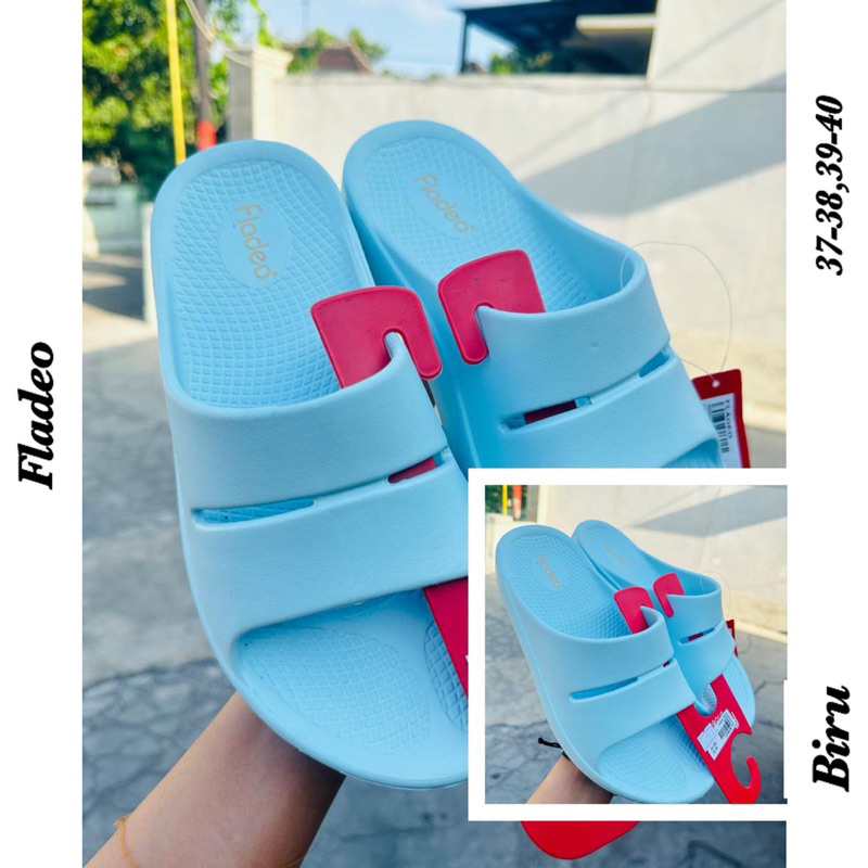 sandal jelly dewasa selop 2 garis