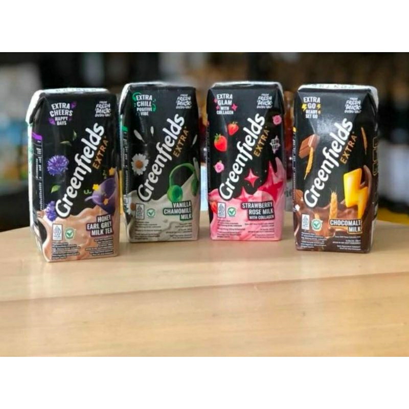 

Susu Greenfields UHT Ekstra Chill Vanilla Chamomile Milk 200ml 1 dus