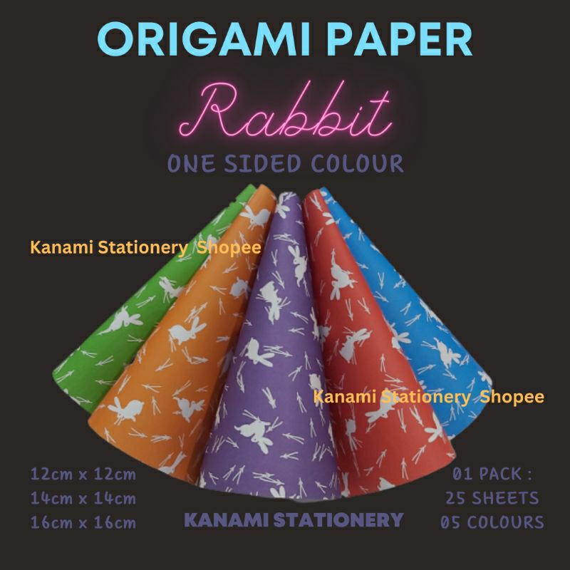 

Kanami | Kertas Lipat Motif Kelinci Origami Paper Rabbit Bunny Asturo 12cm | 14cm | 16cm.