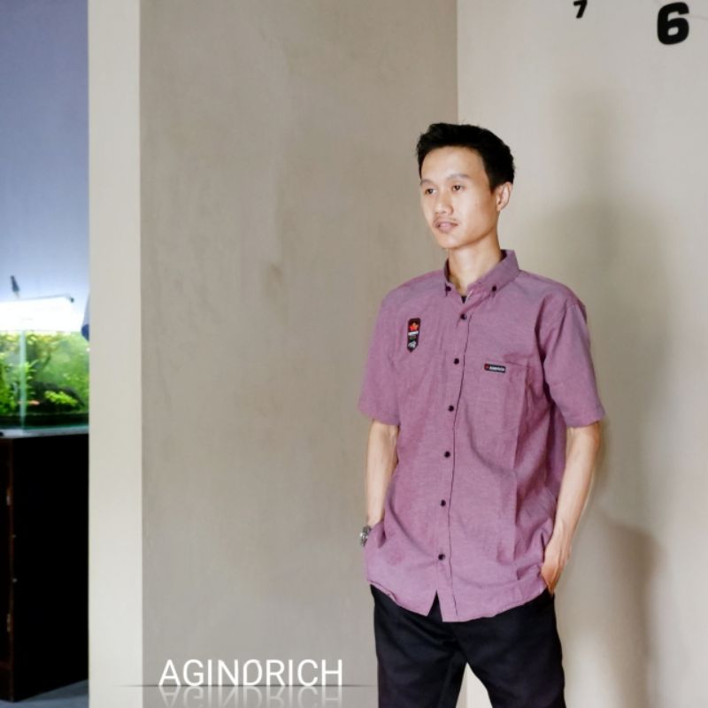 KEMEJA JUMBO DUSTY UNGU PURPLE LENGAN PENDEK