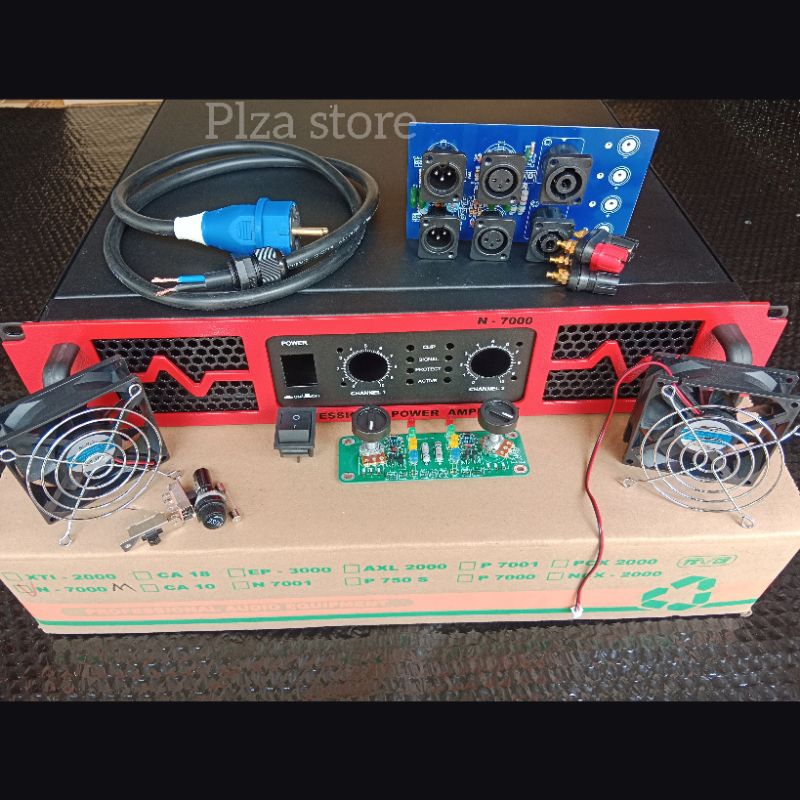 Bok power amplifier N7000 Merah lengkap aksesoris box N7000 ukuran 2U komplit aksesoris Bok power N7