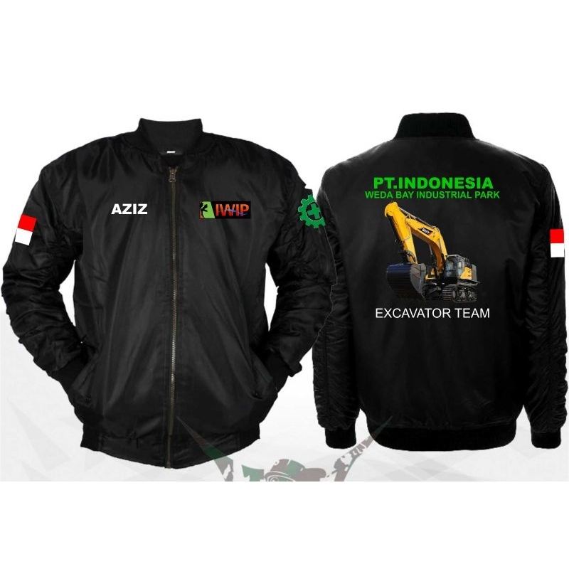 jaket bomber EXCAVATOR  terbaru pria wanita full bordir / jaket bomber original