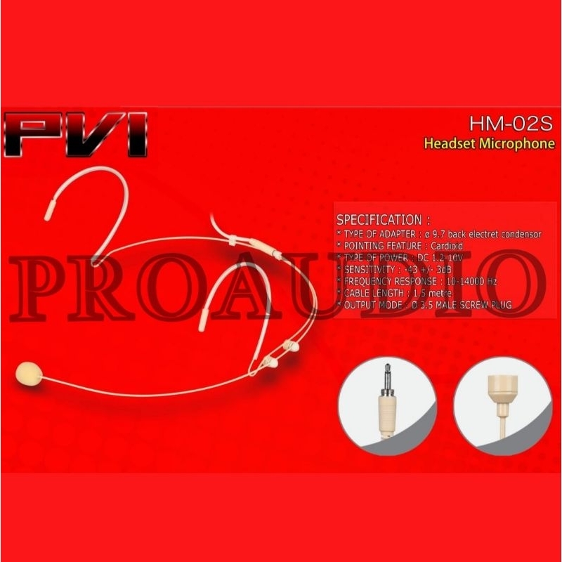 HEADWORN PVI HM 02S HEADSET LIDI MIC MIK MICROPHONE MIKROFON HM02 SAS4