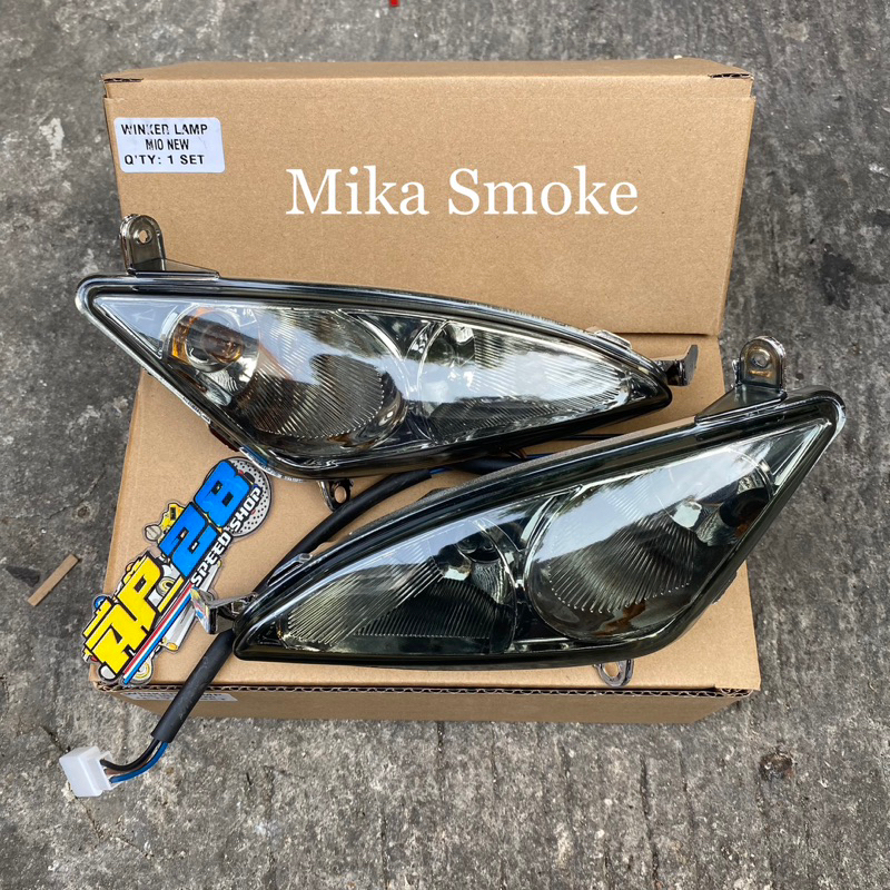 SEIN MIO SPORTY MODEL MX 2 MATA MIKA BENING DAN MIKA SMOKE KOMPLIT PLUS LAMPU DAN SOKET - REFLEKTOR SEN DEPAN MIO SPORTY MODEL MIO MX THAILAND