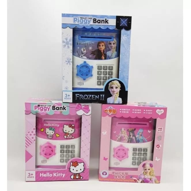 Celengan Brankas Frozen II Troli ATM Mini Trolley Case Piggy Bank Hello Kitty Doraemon Princes