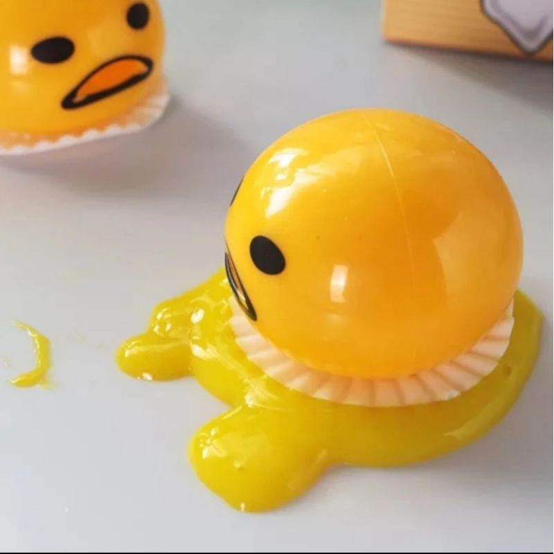 Mainan Gudetama SQUISI Slime Muntah