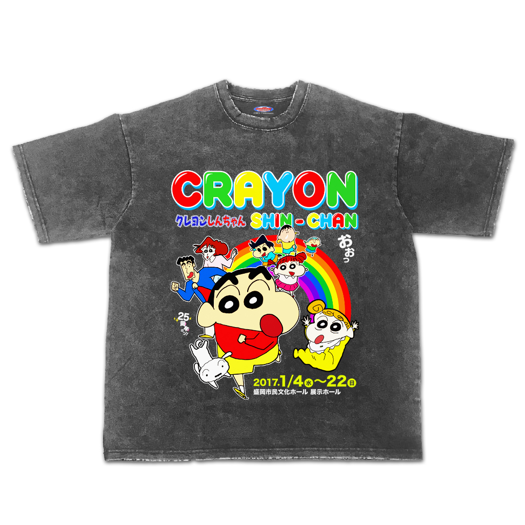Kaos Crayon Shinchan Oversize Stone Wash