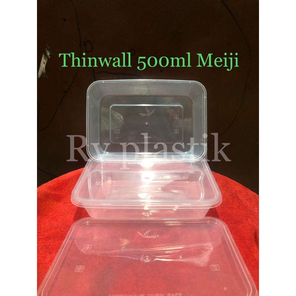 (1 PACK/25 PCS ) KOTAK MAKAN THINWALL 500ML | THINWALL RECTANGLE 500ML