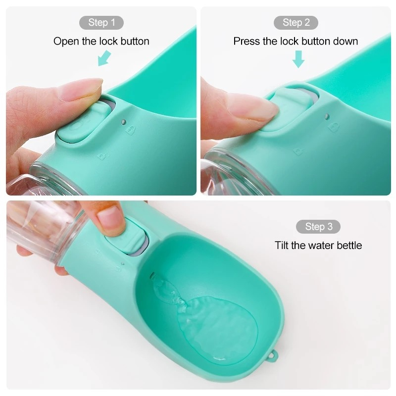 PET WATER BOTTLE minum portable travel pet drinking water380ml HQ