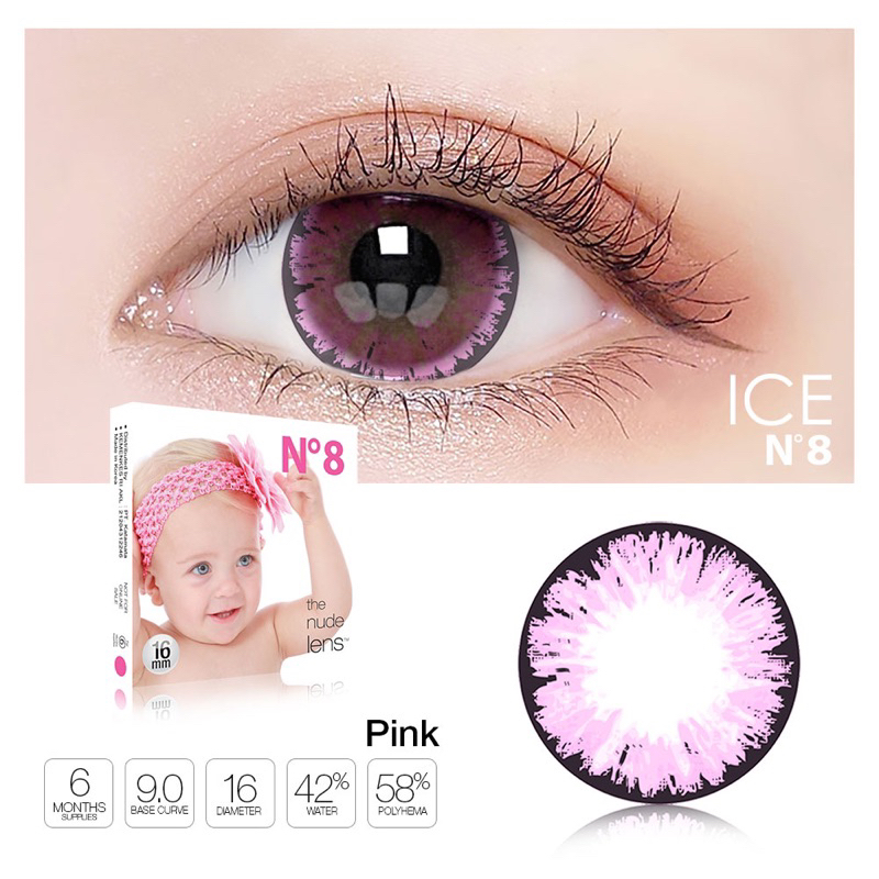 𝐌𝐨𝐨𝐝𝐞𝐫𝐧 - Softlens Ice N8 Warna Pink