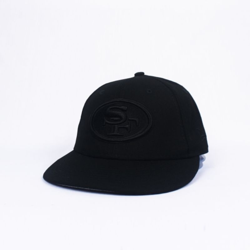 Topi Snapback New Era 59Fifty SF 49ers Fullblack 7 ⅝ Second Murah Original