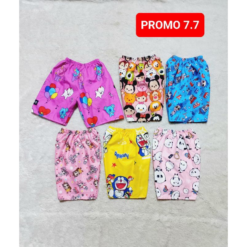 celana kolor anak dan dewasa. motif karakter. celana kolor pendek. Grosir celana kolor.