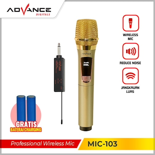 MIC MICROPHONE WIRELESS ADVANCE 101 &amp; 103 SINGLE ORIGINAL