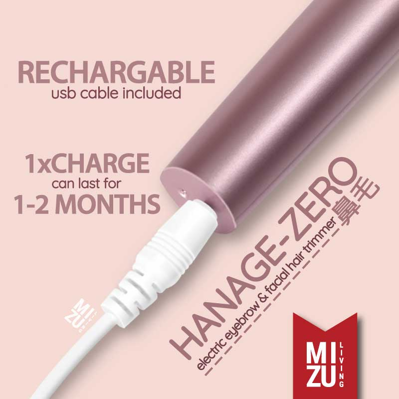 MIZU HANAGE-ZERO Rechargeable Electric Eyebrow &amp; Facial Hair Trimmer Nose Hair Trimmer Alat Cukur Alis Bulu Hidung Kumis Alat Pencukur Bulu USB Cukuran Elektrik