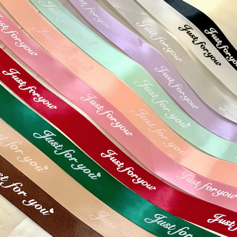 

( 1 METER ) Pita Satin Ribbon Motif Just For You Lebar 2.5 cm / 1 inch