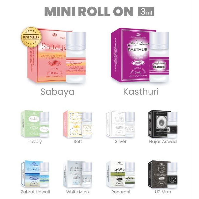 Parfum DOBHA 3ml 1box isi 12 botol Non Alkohol Bebas Campur Aroma