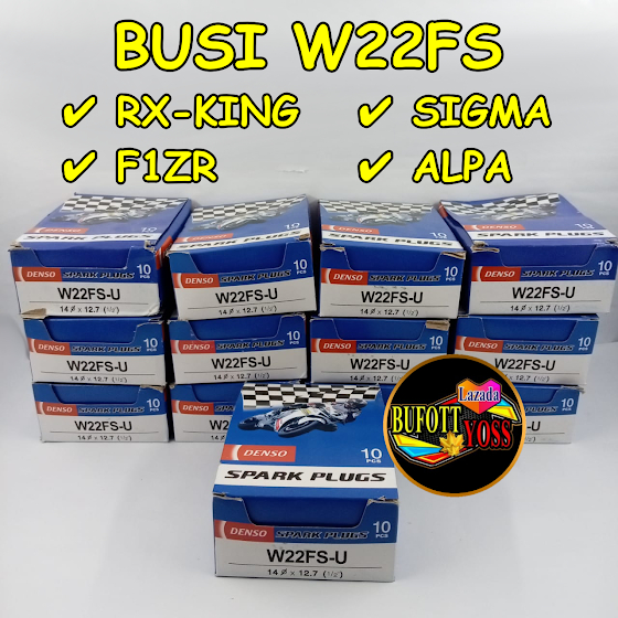 PROMO BUSI 10 PCS BUSI DENSO W22FS RX KING F1ZR SIGMA ALPA FORCE ONE W22FP