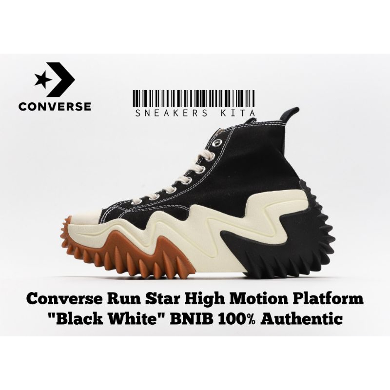Sepatu Converse Run Star High Motion Platform Black White 171545C / Converse Wedges BNIB 100% Authen
