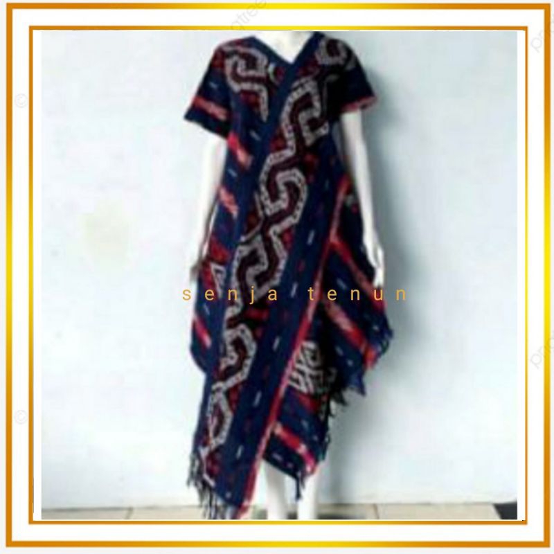 Dress tenun motif toraja/tunik tenun motif toraja free belt tenun