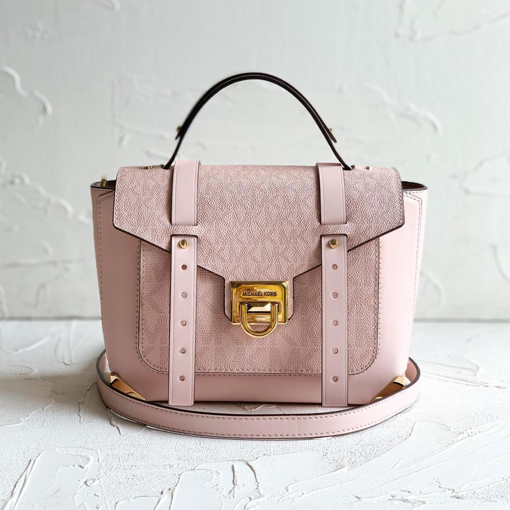 MK Manhattan Medium Top Handle Satchel Signature Dark Powder Blush