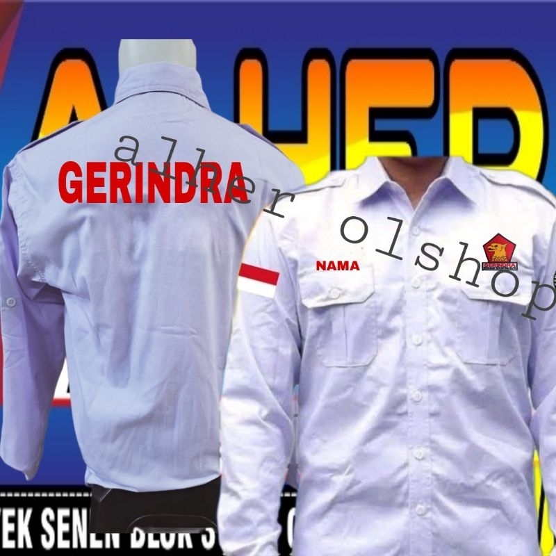 Kemeja partai Gerindra baju partai Gerindra seragam partai Gerindra Pdh partai Gerindra Pdl partai G