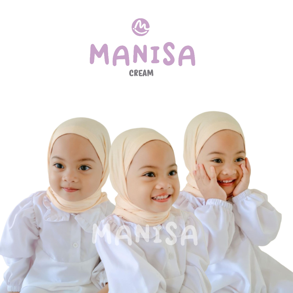 HIJAB INSTAN ANAK MODEL PASHMINA JILBAB ALL SIZE WARNA CREAM HANA SERIES