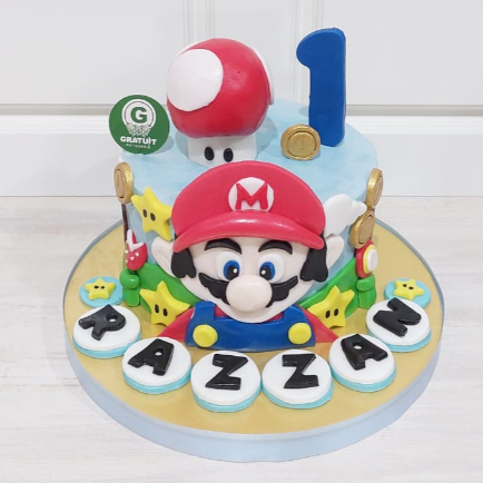 

KUE ULANG TAHUN TEMA MARIO BROSS COVER CAKE BUTTERCREAM DIA. 15CM