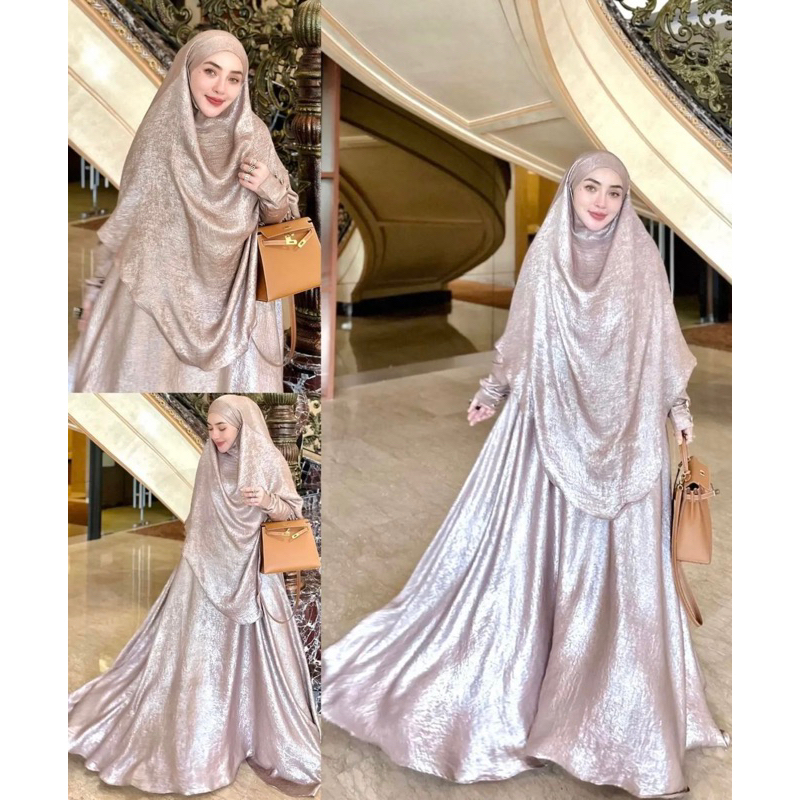 LUXURIES SYARI SET FRENCH KHIMAR SANTORINI HQ