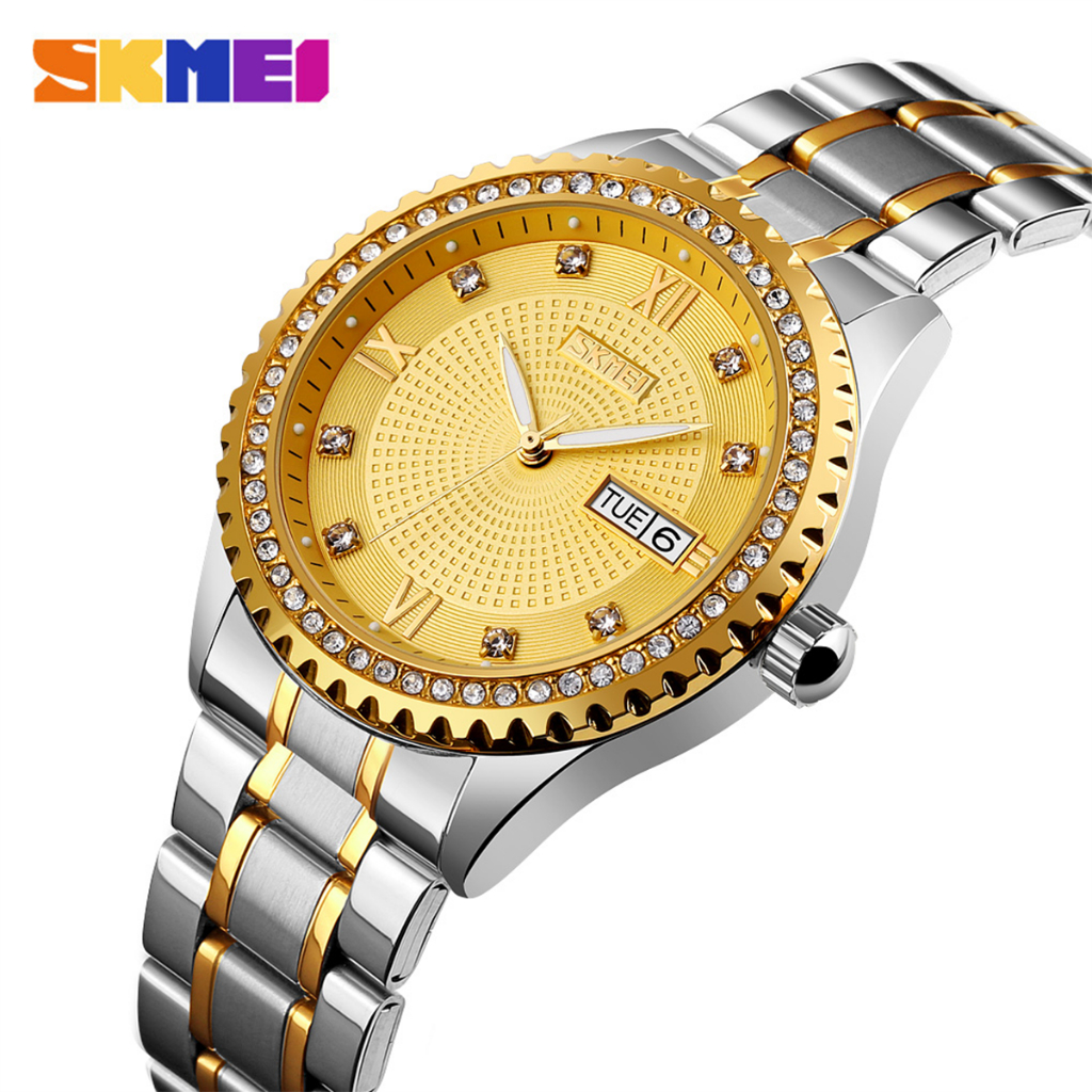 SKMEI 9221 Jam Tangan Wanita Automatic Analog Tali Stainless Rantai MGOS
