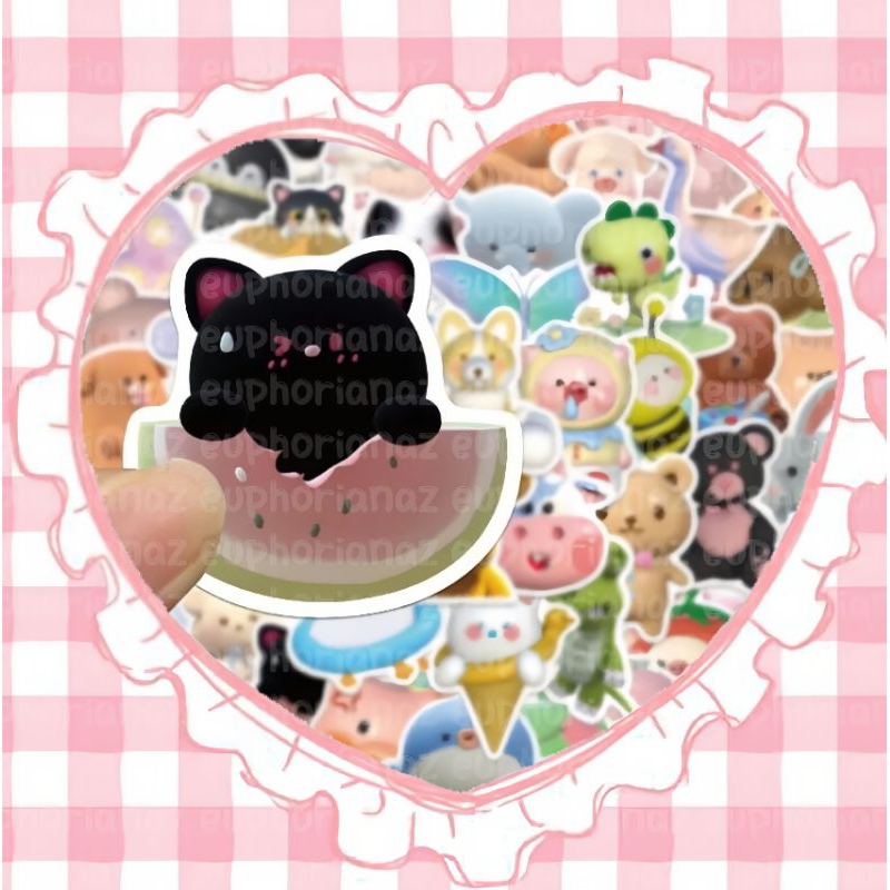 

[1PCS] RANDOM stiker animal 3D binatang lucu scrapbook dekorasi aesthetic
