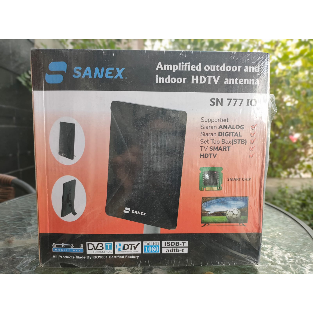 Antena TV Dinding Digital Analog Indoor DVB T2 SANEX SN 777 IO