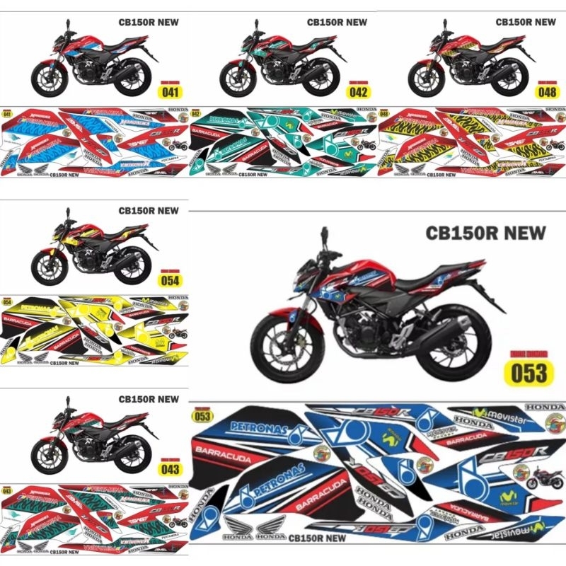 (Bisa COD) Stiker striping Decal Honda CB150R new Facelift Mandalika/Petronas variasi motor cb new