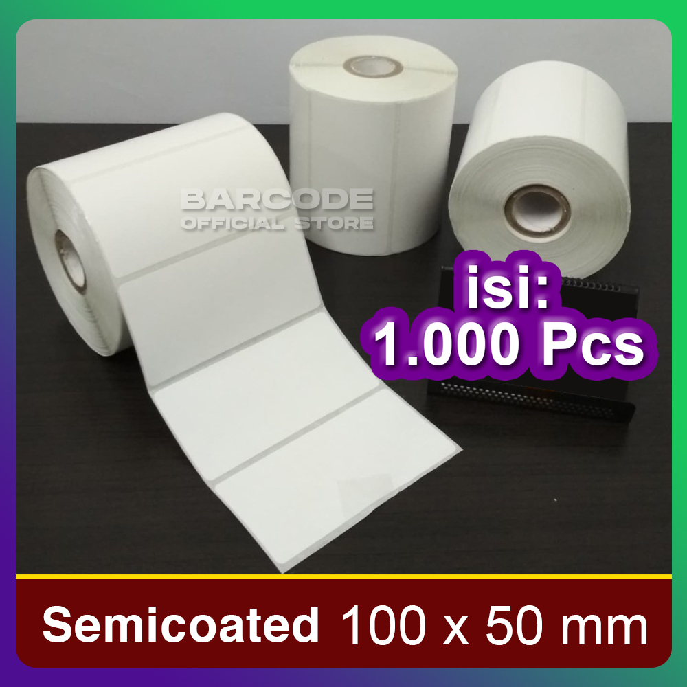 

Label Stiker Semicoat 100x50mm / 100 x 50 / 100x50 mm 1 Line (1 Slop)